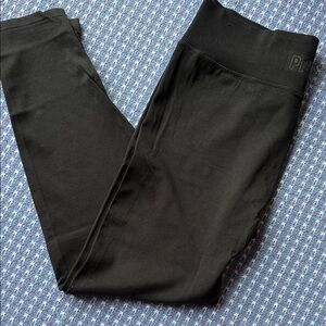 PINK Victoria's Secret Sport Black High-Waist Ribbed Waist Leggings sz XL